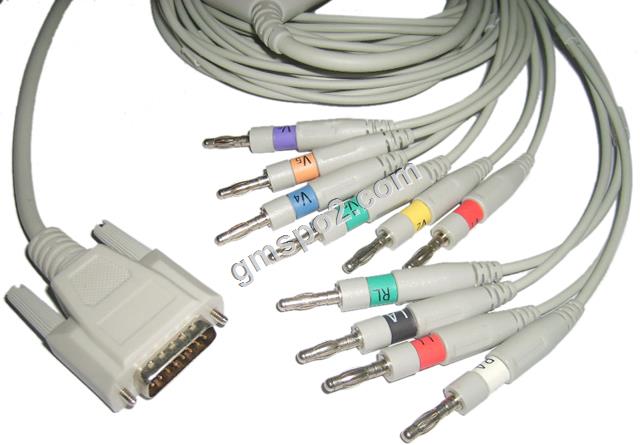 BiocareNihon Kohden EKG-kaapeli Banana.jpg