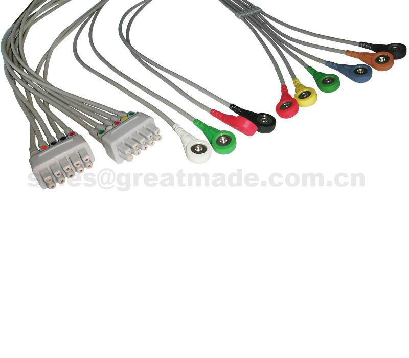 EC004BI GE MAC500.1200 Multi-LiNK-johtosarja, Snap, IEC EC004BI GE MAC500.1200 Multi-LiNK Leadwire set , Snap ,IEC