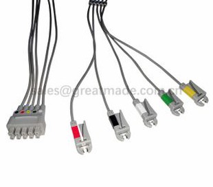 Yhteensopiva GE 414556-003 Multi-link Leadwire -sarja, 5-johtiminen, IEC, Grabber