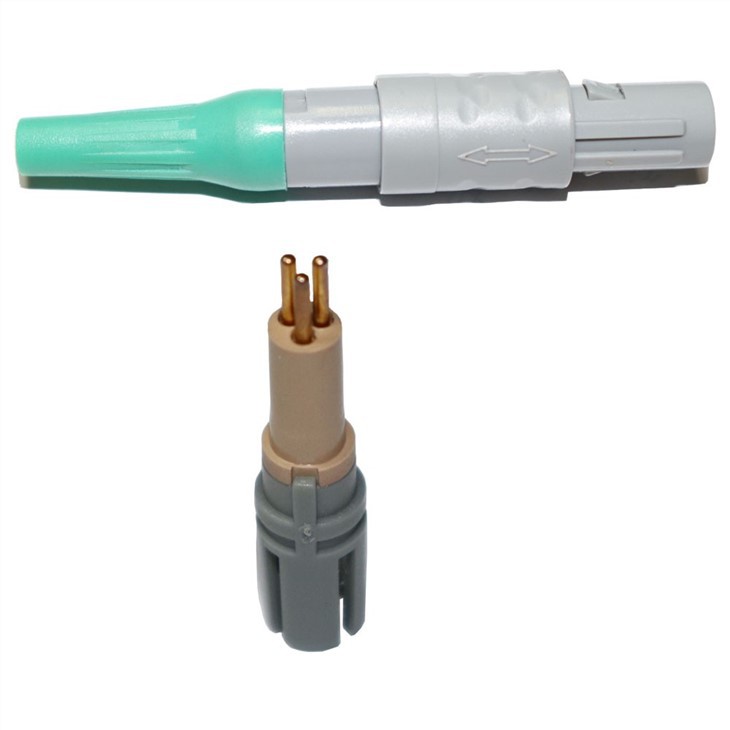 Plastic Connector 1P PAG 2-8pin Two Keying 40 Degree Push-Pull Circular Straight Plug With Bend Relief